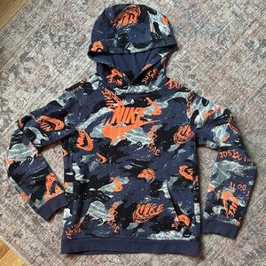 Nike Hoodie with Orange and Gray Camouflage